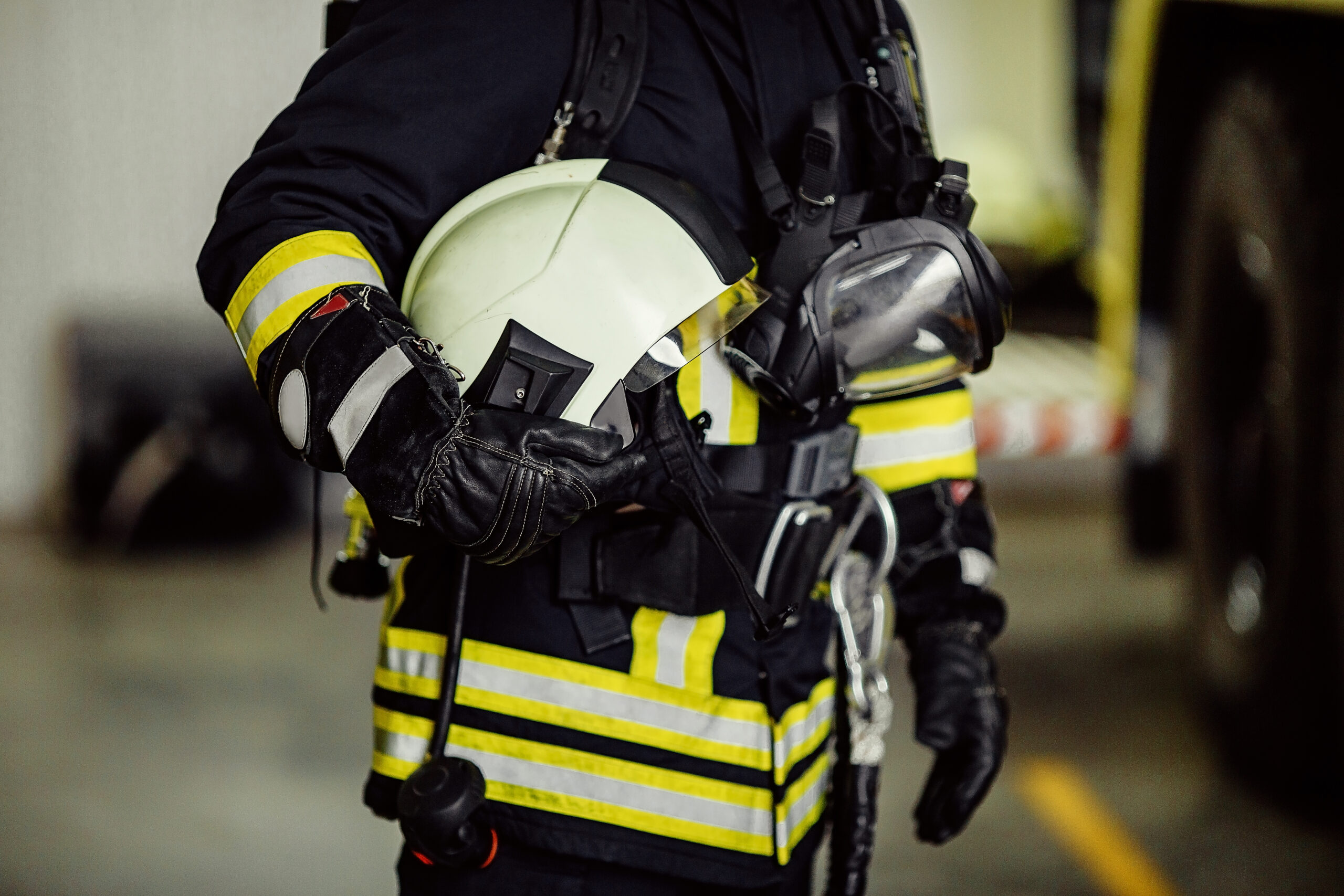 Firefighter in full gear